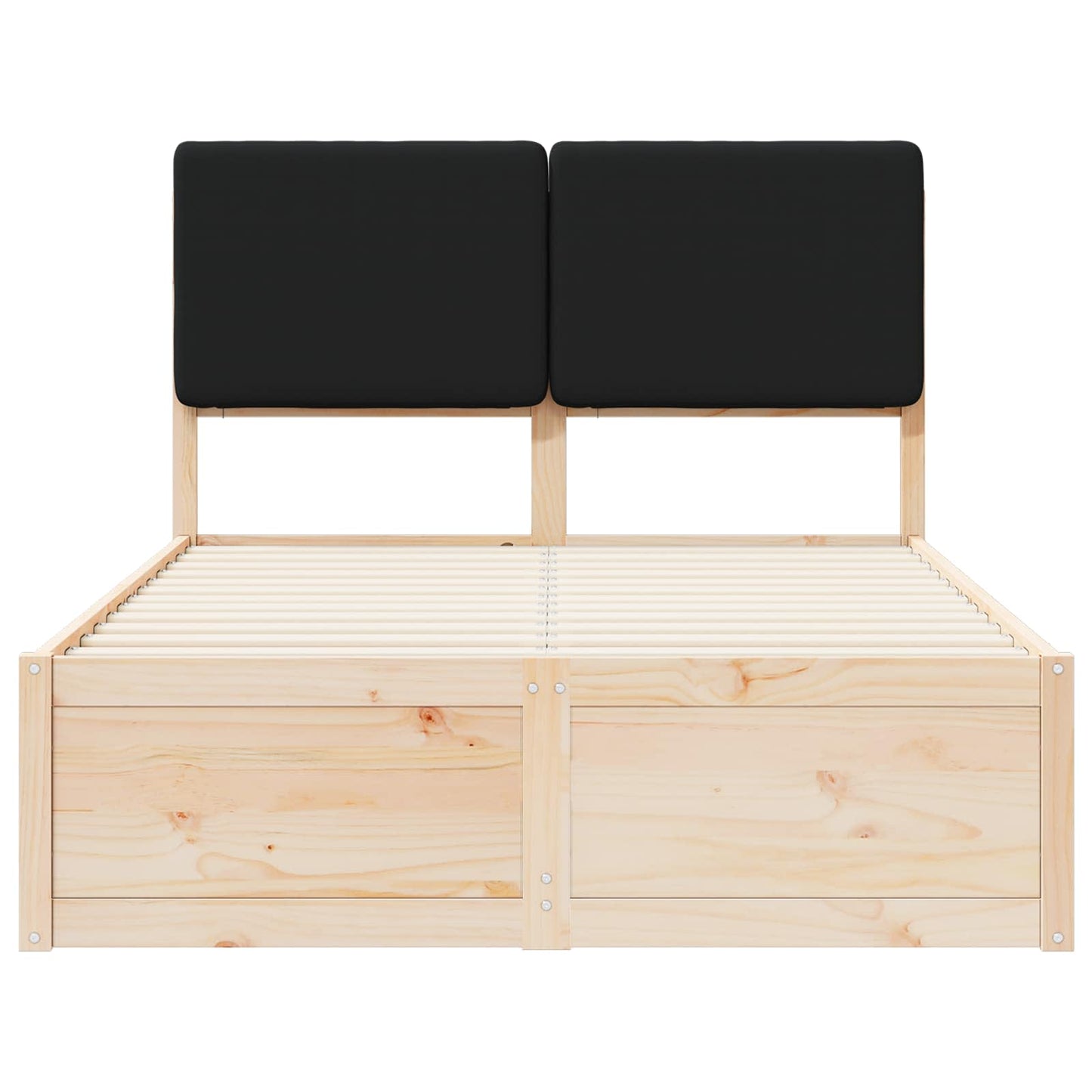Bed Frame with Upholstered Headboard Black 120 x 200 cm