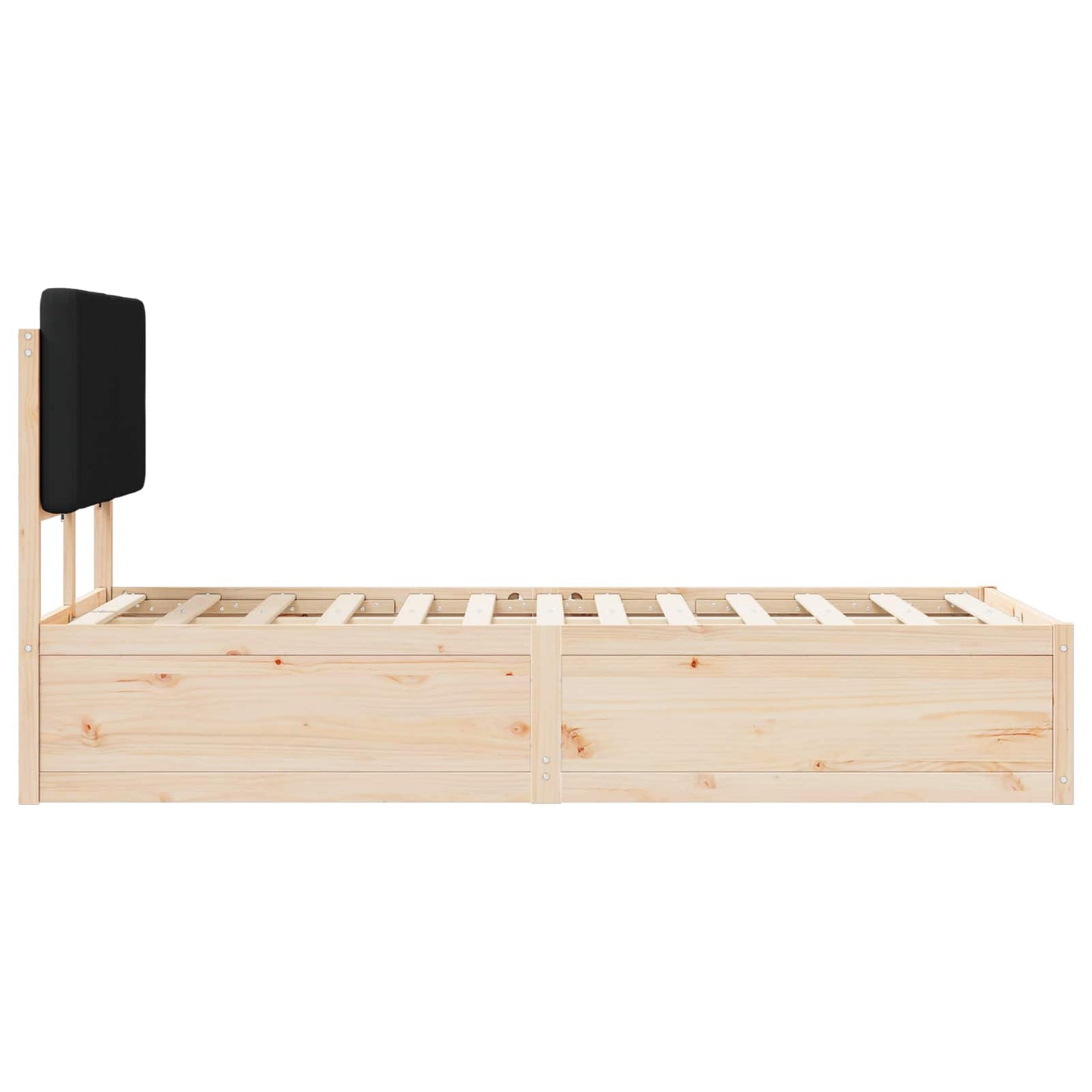 Bed Frame with Upholstered Headboard Black 120 x 200 cm