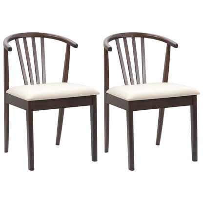 Dining Chair 2 pcs Light Brown and Light Solid Rubberwood