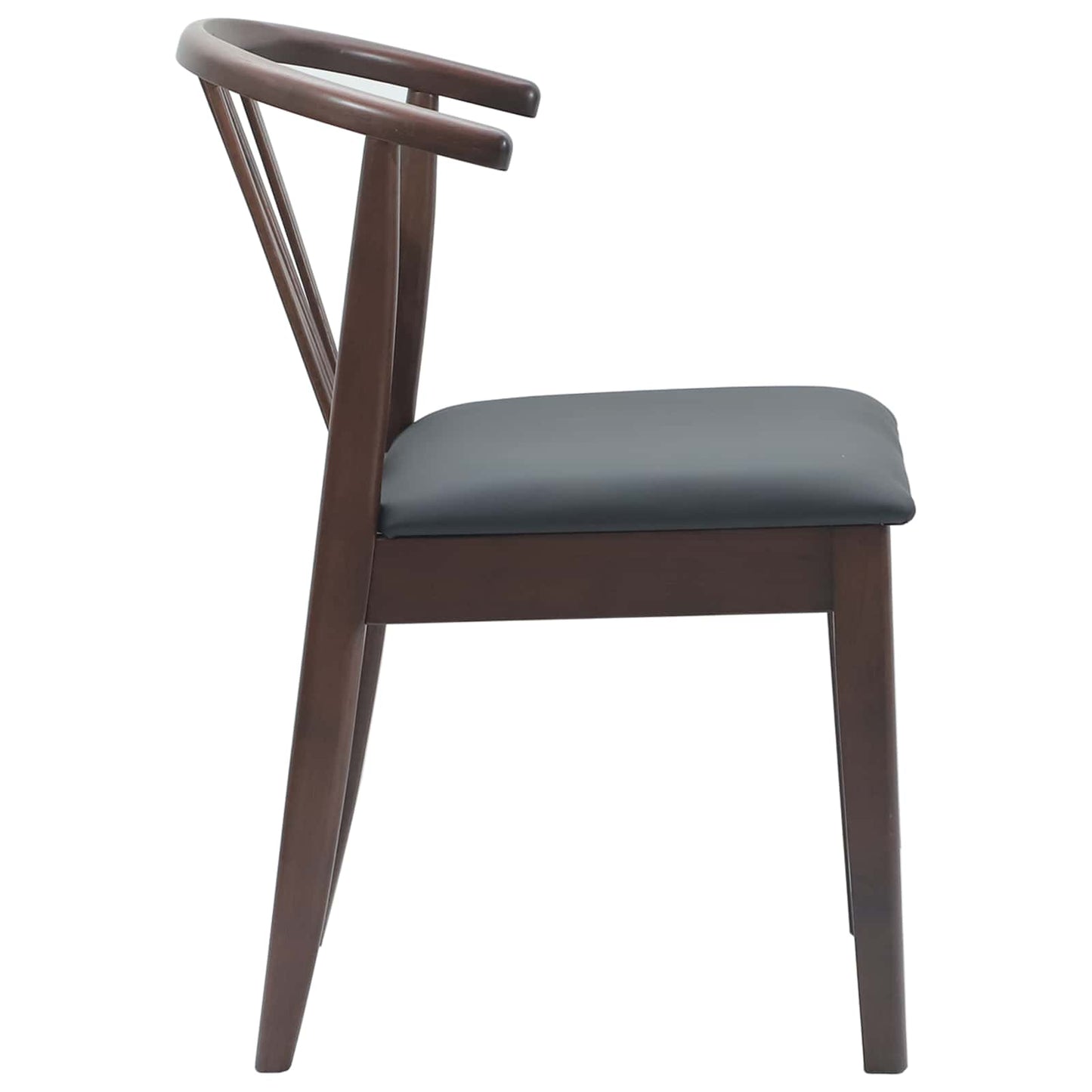 Dining Chair 2 pcs Light Brown and Black Solid Rubberwood