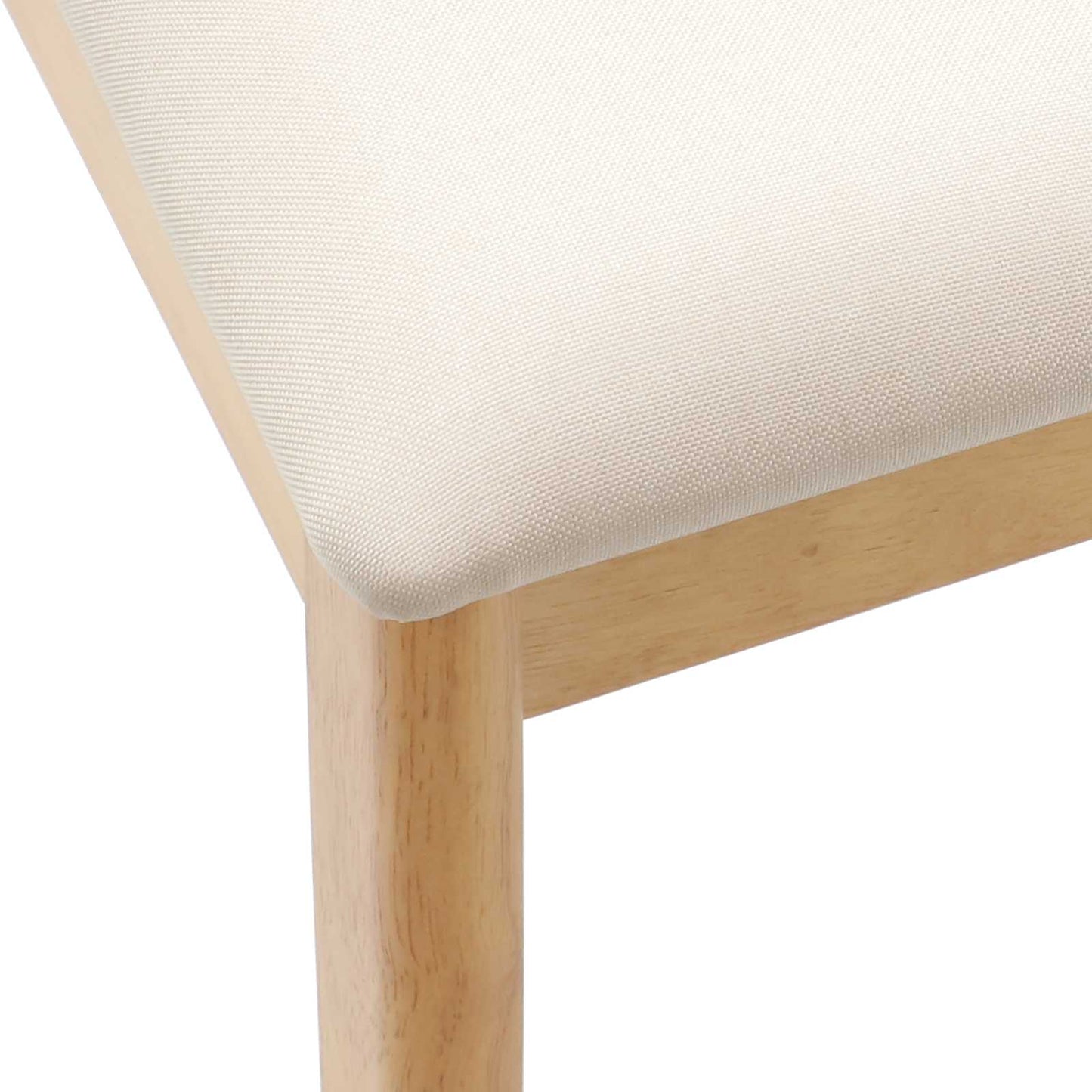 Dining Chair 2 pcs Natural and Light Solid Rubberwood