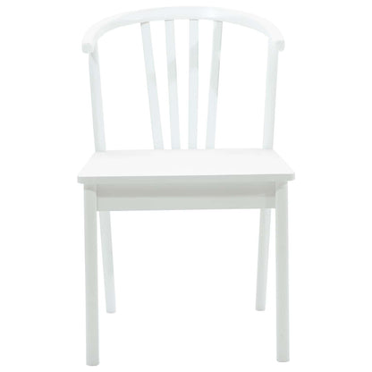 Dining Chair 2 pcs White Solid Rubberwood