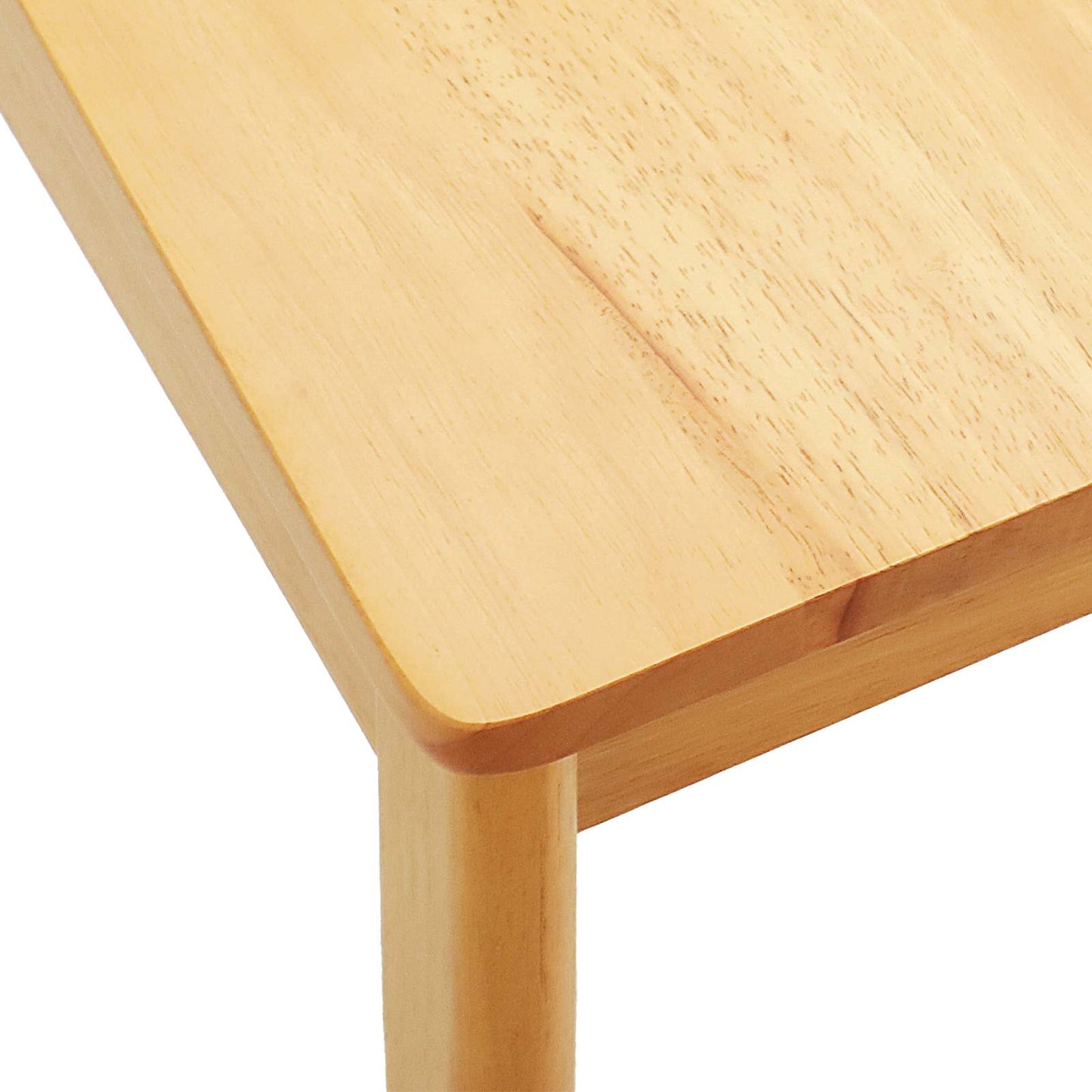 Dining Chair 2 pcs Natural Solid Rubber Wood