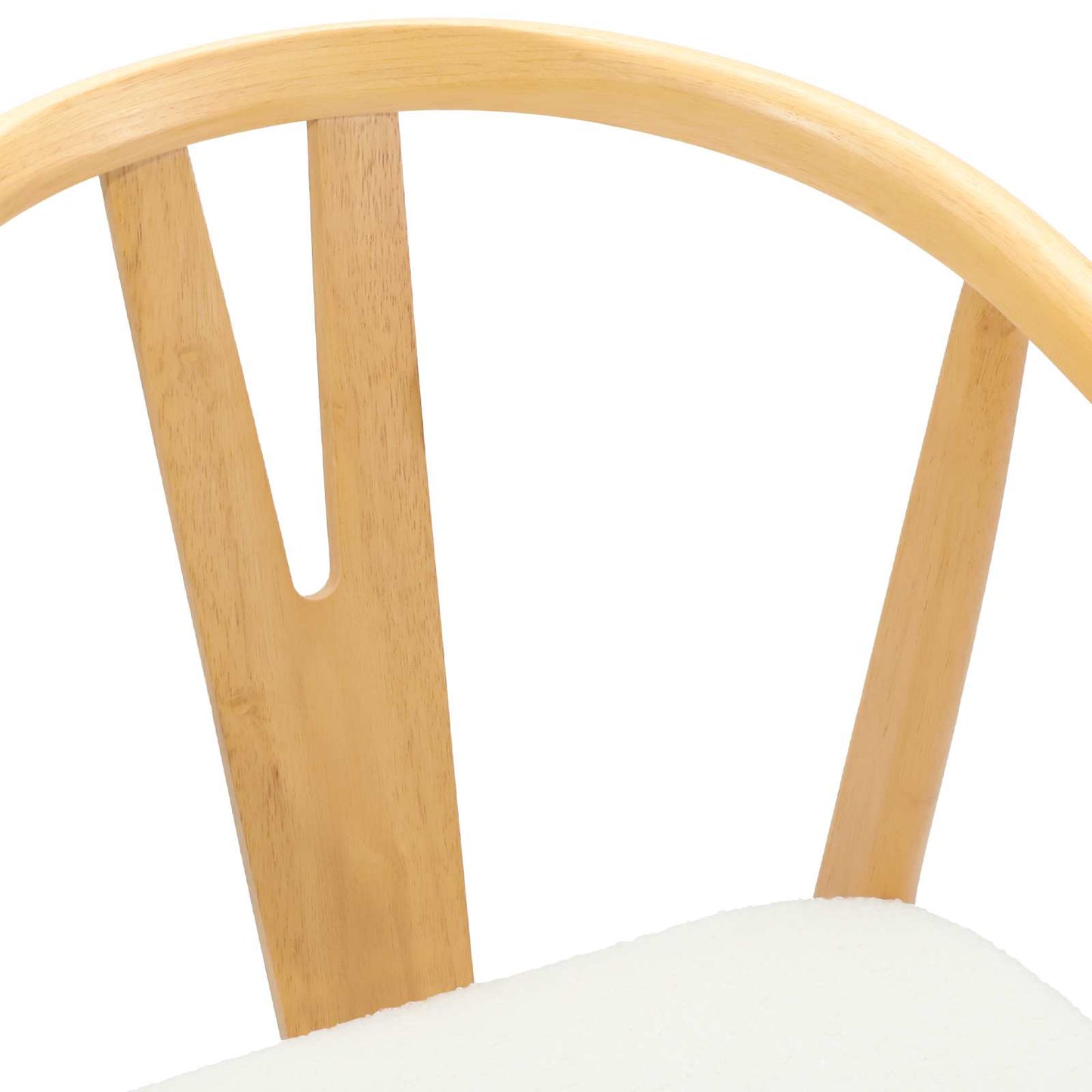 Dining Chair 2 pcs Natural and Light Solid Rubber Wood