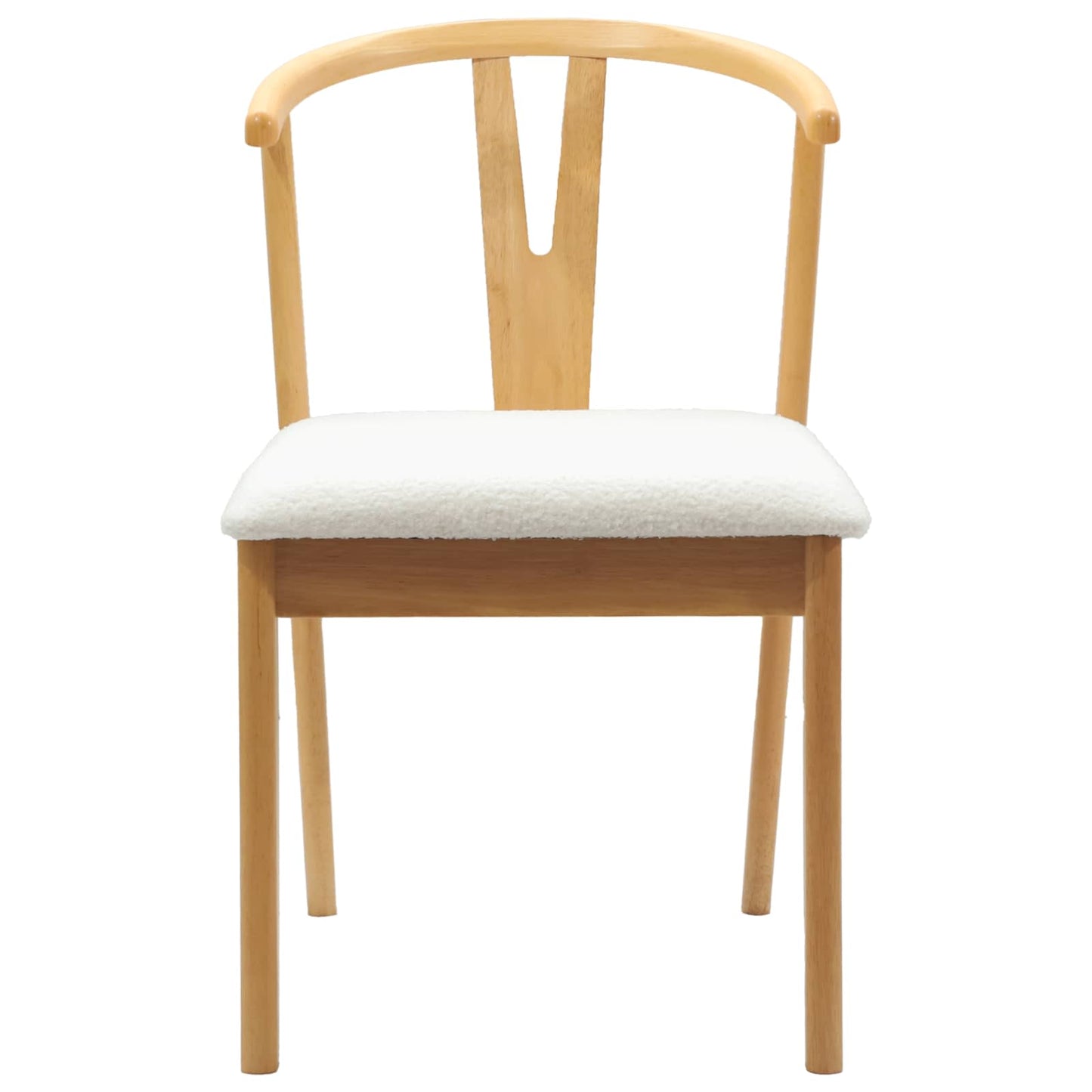 Dining Chair 2 pcs Natural and Light Solid Rubber Wood