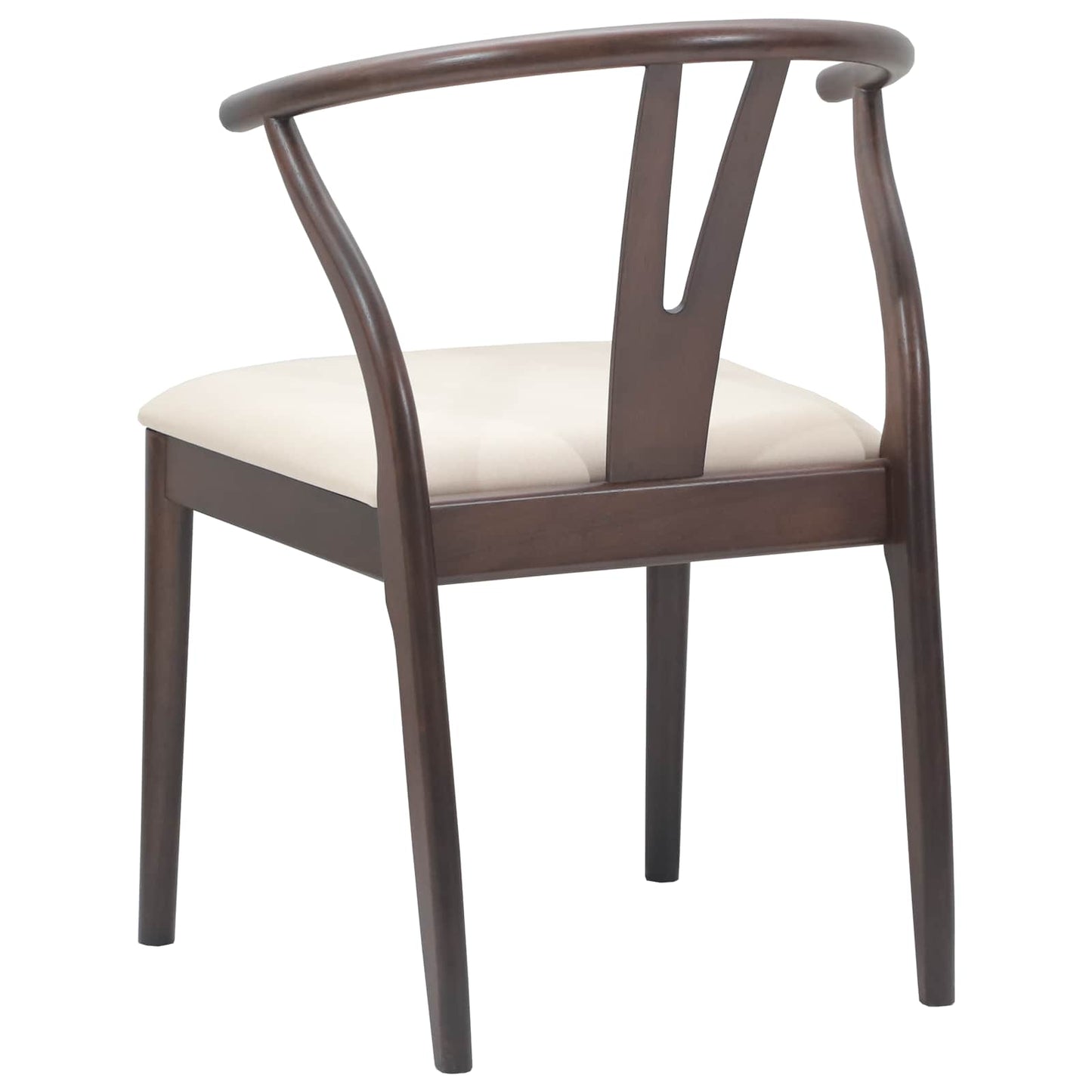 Dining Chair 2 pcs Light Brown and Light Solid Rubber Wood