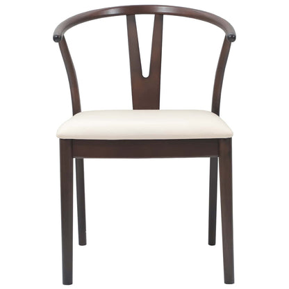 Dining Chair 2 pcs Light Brown and Light Solid Rubber Wood