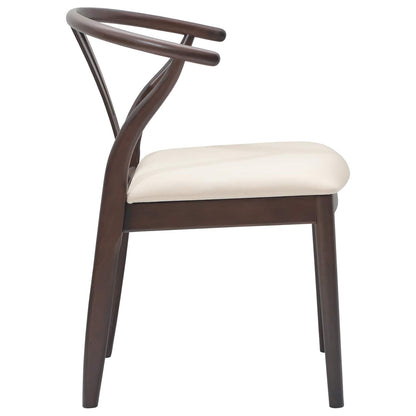 Dining Chair 2 pcs Light Brown and Light Solid Rubber Wood