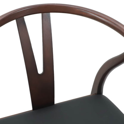Dining Chair 2 pcs Light Brown and Black Solid Rubber Wood