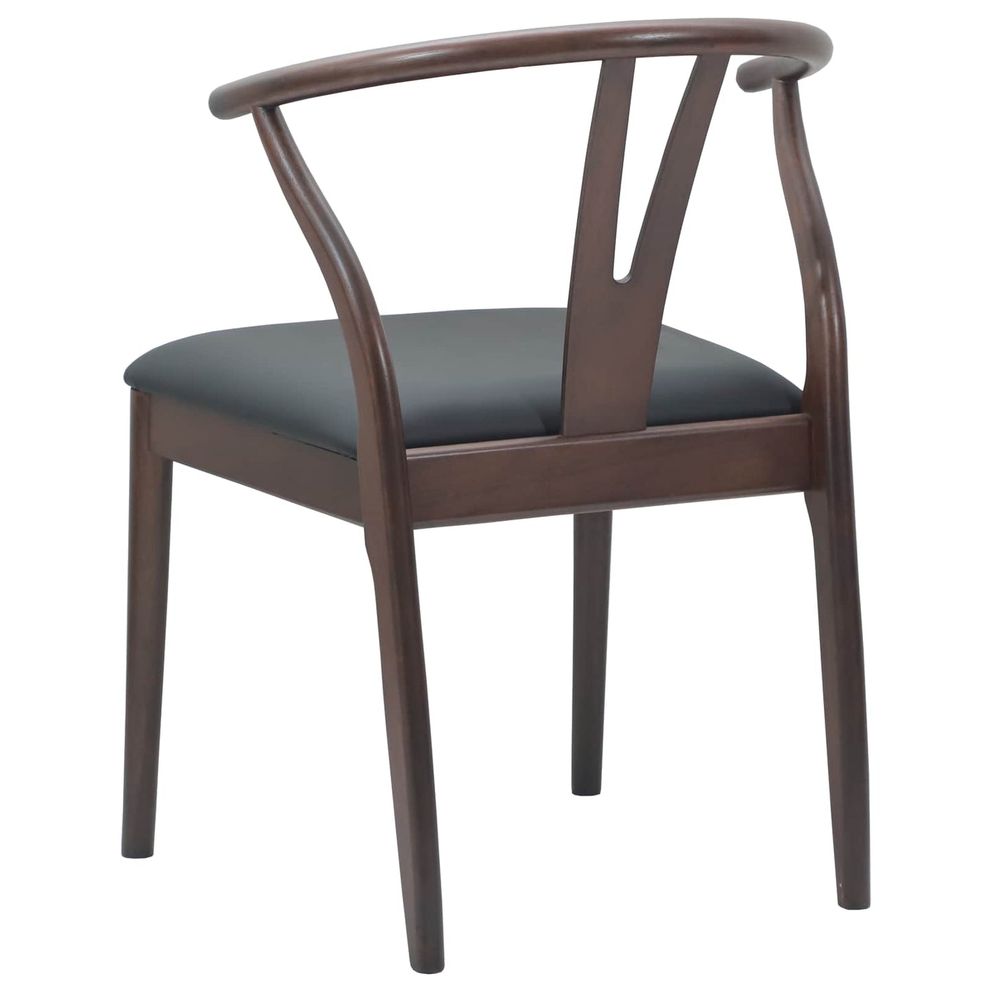 Dining Chair 2 pcs Light Brown and Black Solid Rubber Wood
