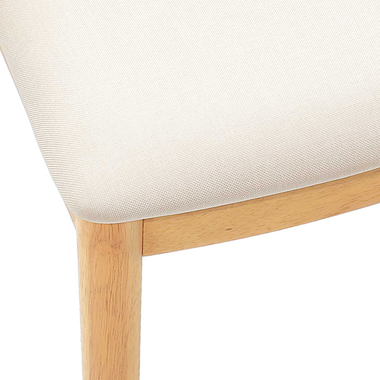 Dining Chair 2 pcs Natural and Light Solid Rubber Wood