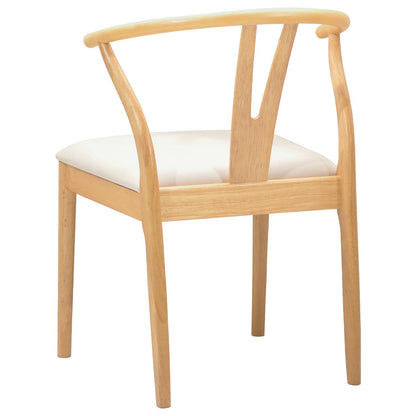 Dining Chair 2 pcs Natural and Light Solid Rubber Wood