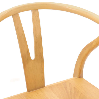 Dining Chair 2 pcs Natural Solid Rubber Wood