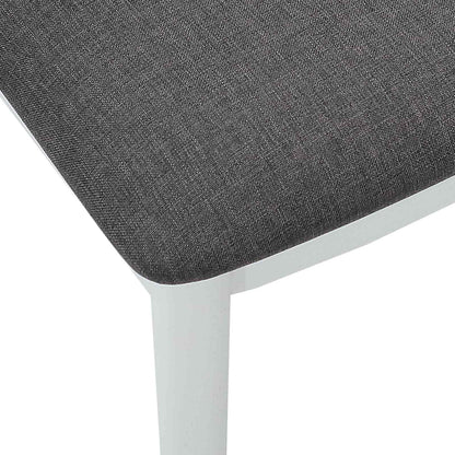 Dining Chair 2 pcs White and Grey Solid Rubber Wood