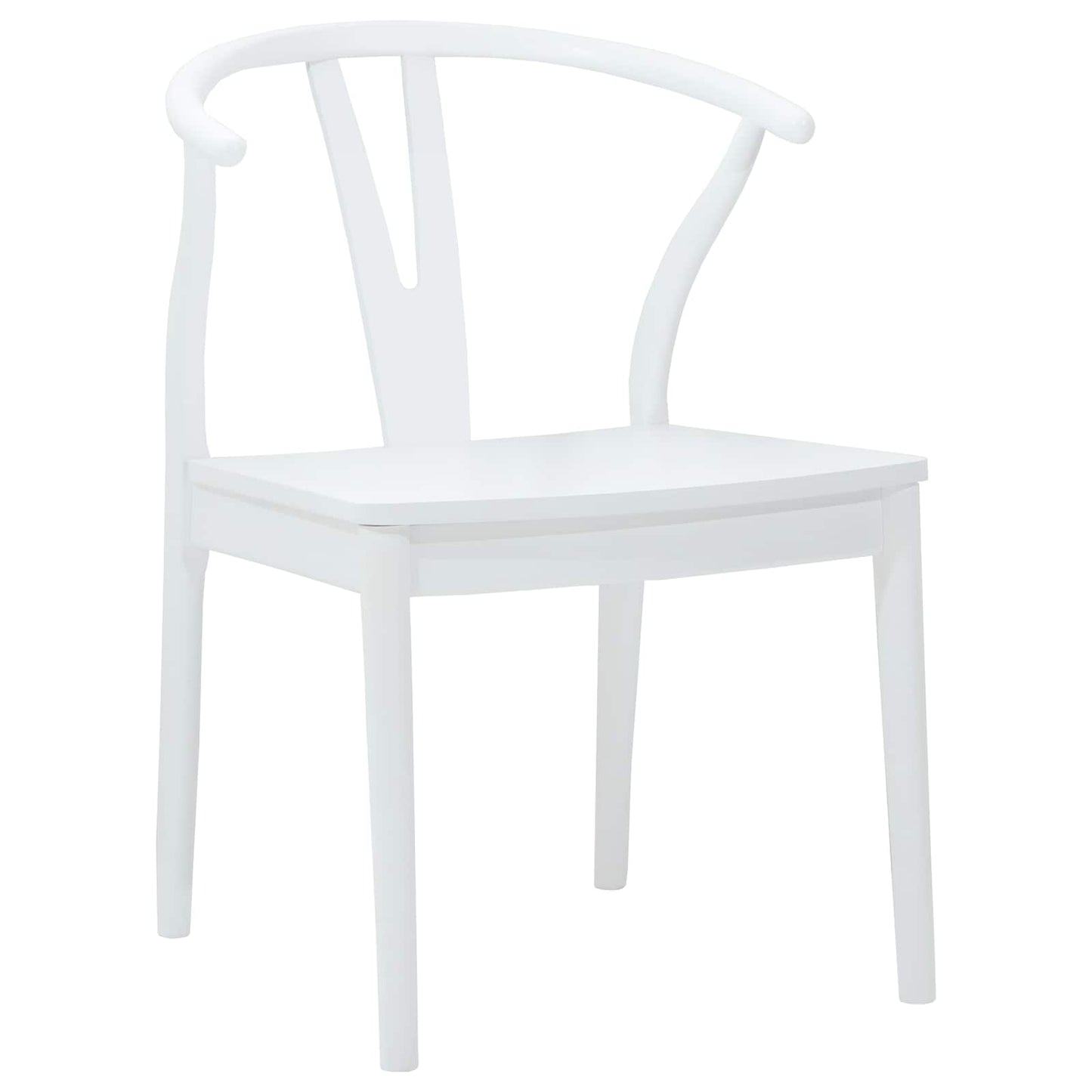Dining Chair 2 pcs White and White Solid Rubber Wood