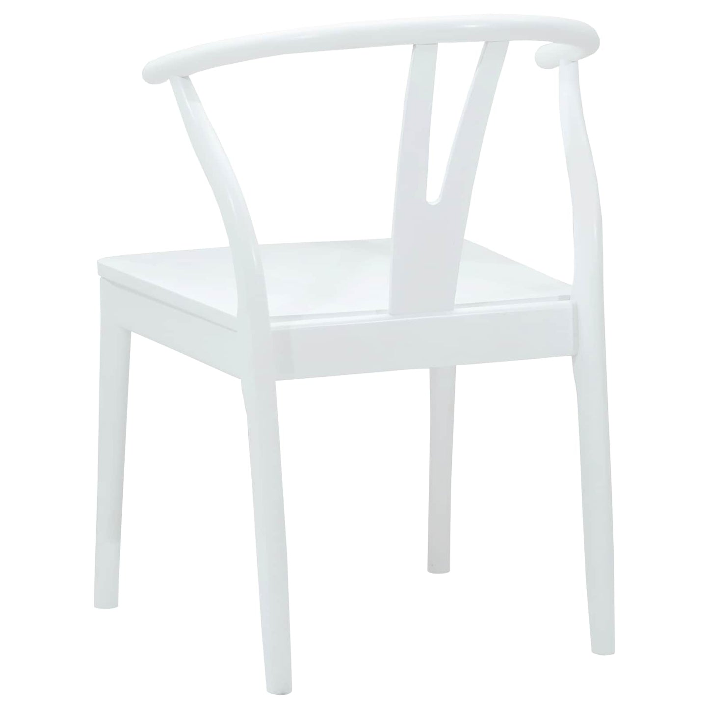 Dining Chair 2 pcs White and White Solid Rubber Wood