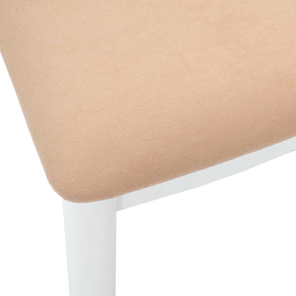 Dining Chair 2 pcs White and Brown Solid Rubber Wood