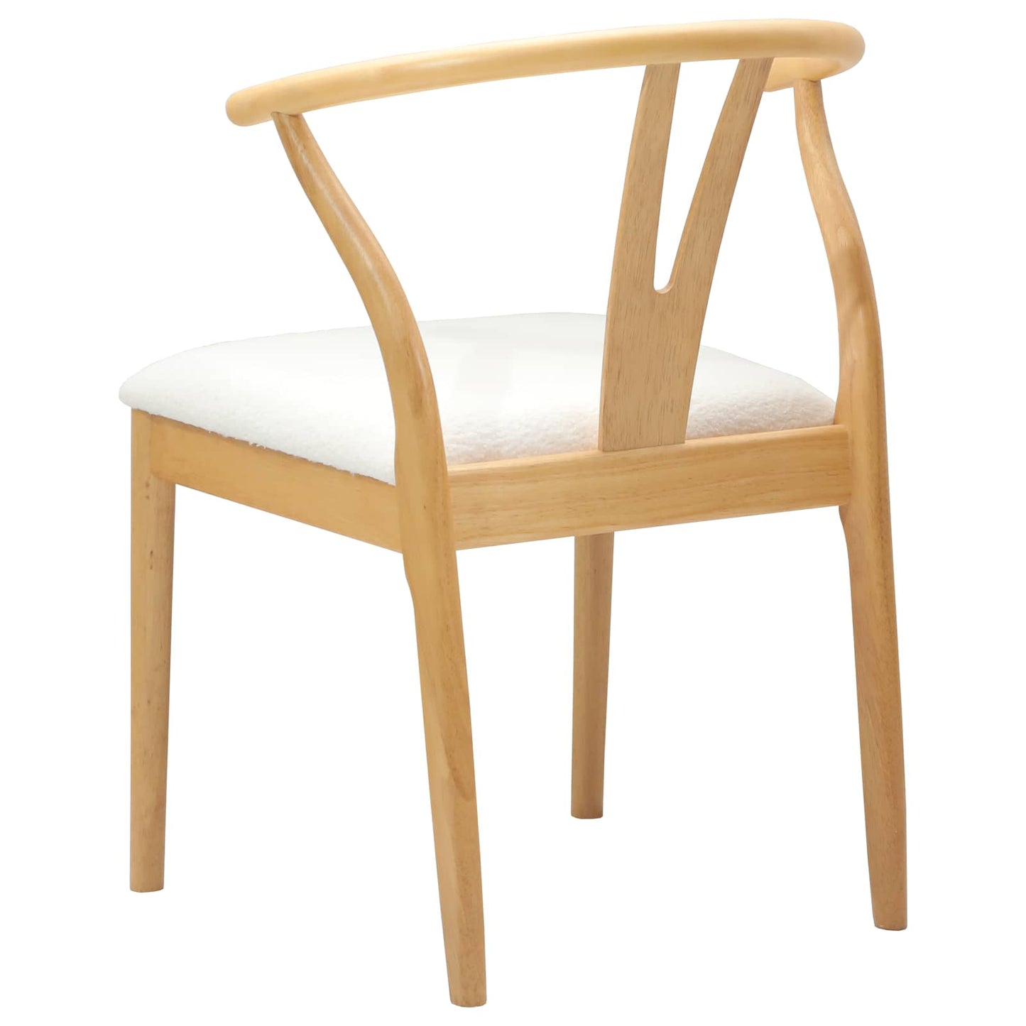 Dining Chair 2 pcs Natural and Light Solid Rubber Wood