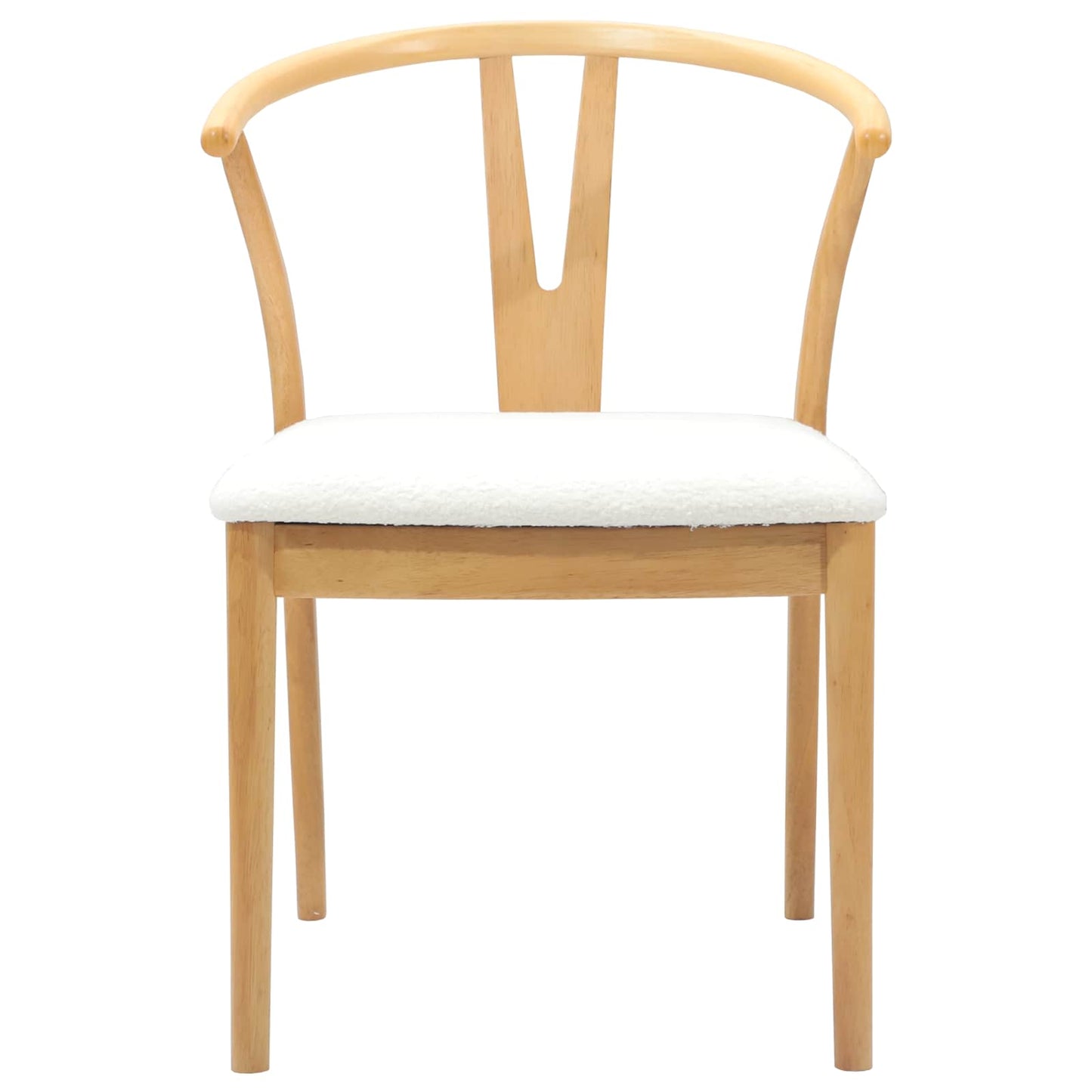 Dining Chair 2 pcs Natural and Light Solid Rubber Wood