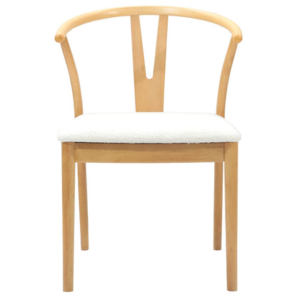Dining Chair 2 pcs Natural and Light Solid Rubber Wood