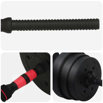 2-in-1 Dumbbell Barbell Set 20 kg Black and Red