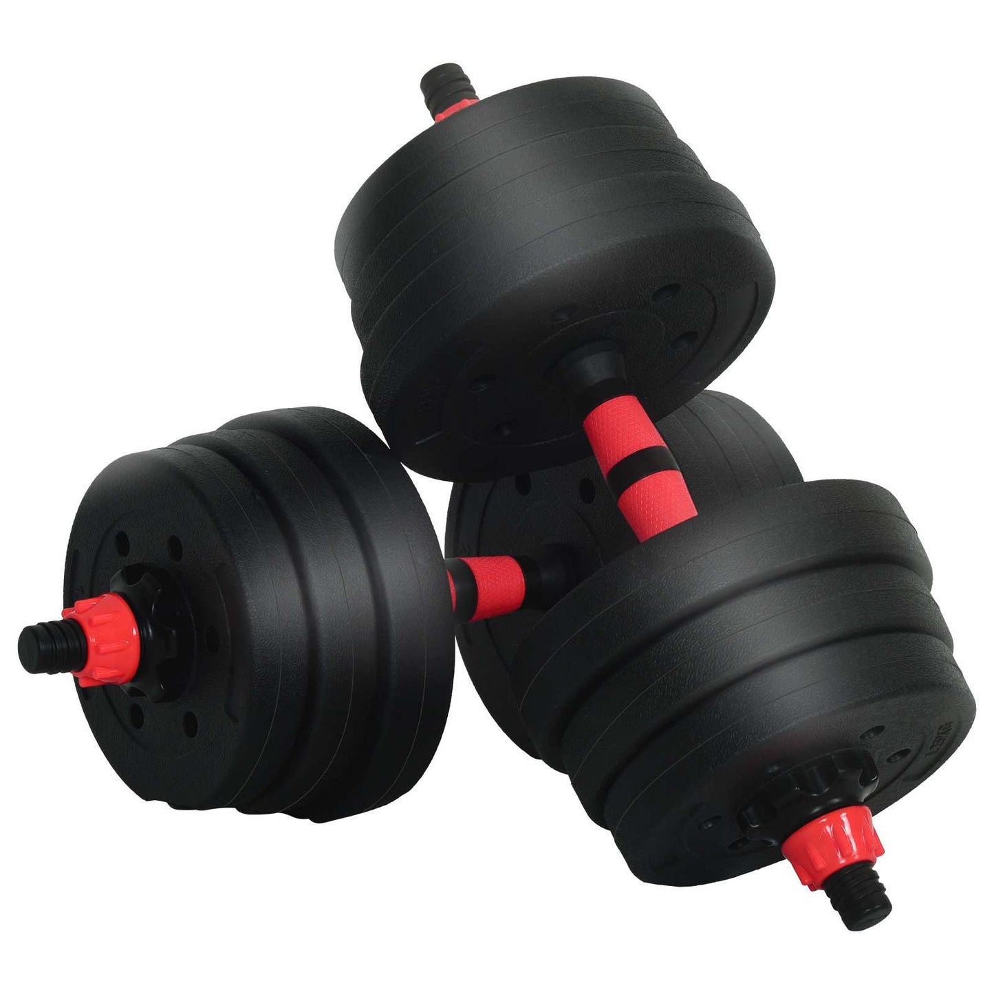 2-in-1 Dumbbell Barbell Set 20 kg Black and Red