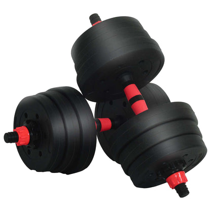 2-in-1 Dumbbell Barbell Set 20 kg Black and Red