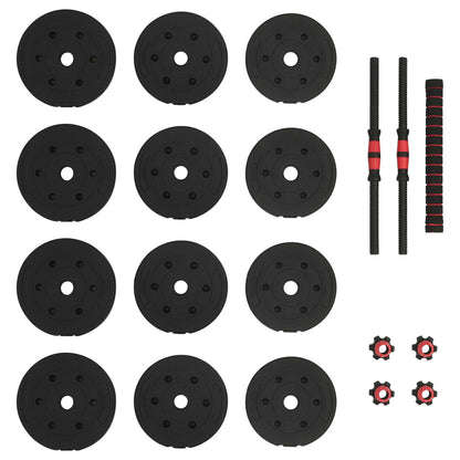 2-in-1 Dumbbell Barbell Set 20 kg Black and Red
