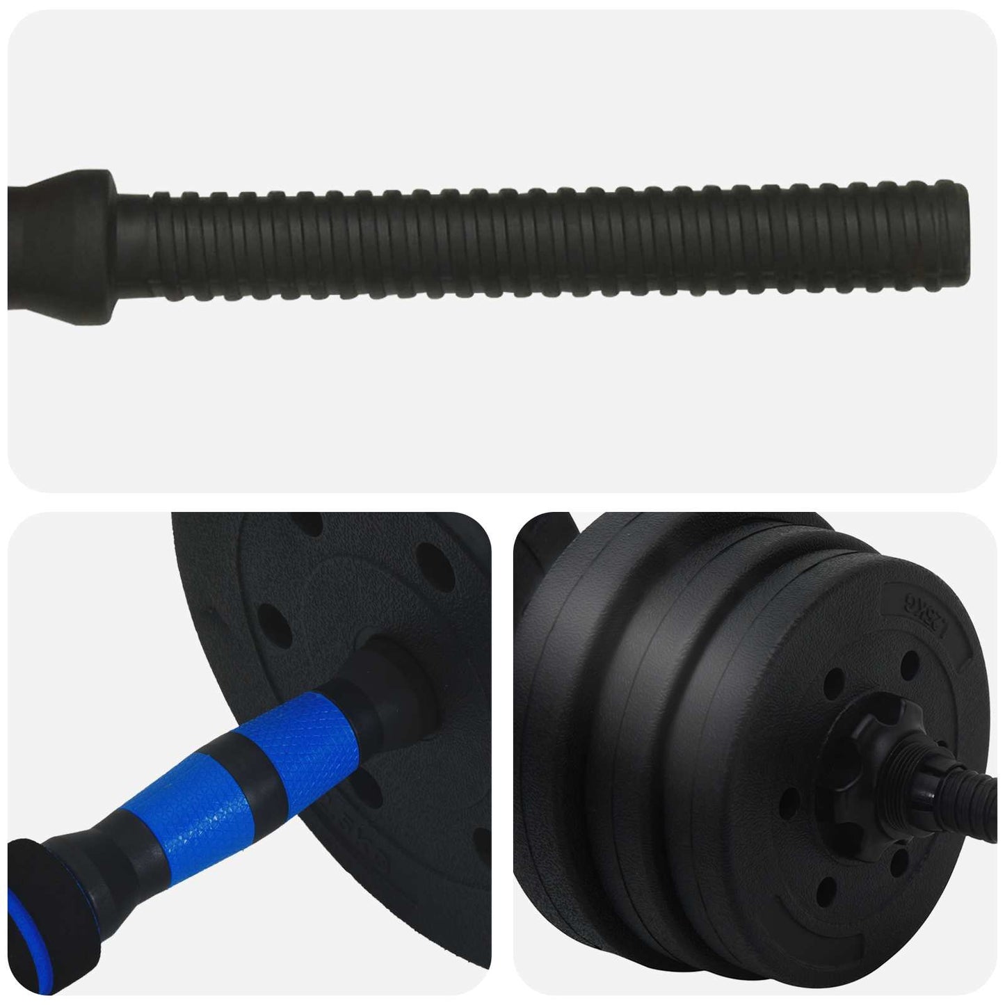 2-in-1 Dumbbell Barbell Set 20 kg Black and Blue