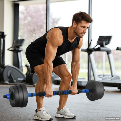 2-in-1 Dumbbell Barbell Set 20 kg Black and Blue