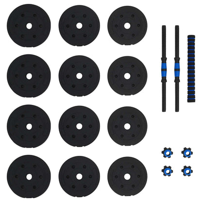 2-in-1 Dumbbell Barbell Set 20 kg Black and Blue