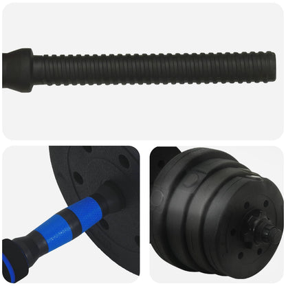 2-in-1 Dumbbell Barbell Set 30 kg Black and Blue