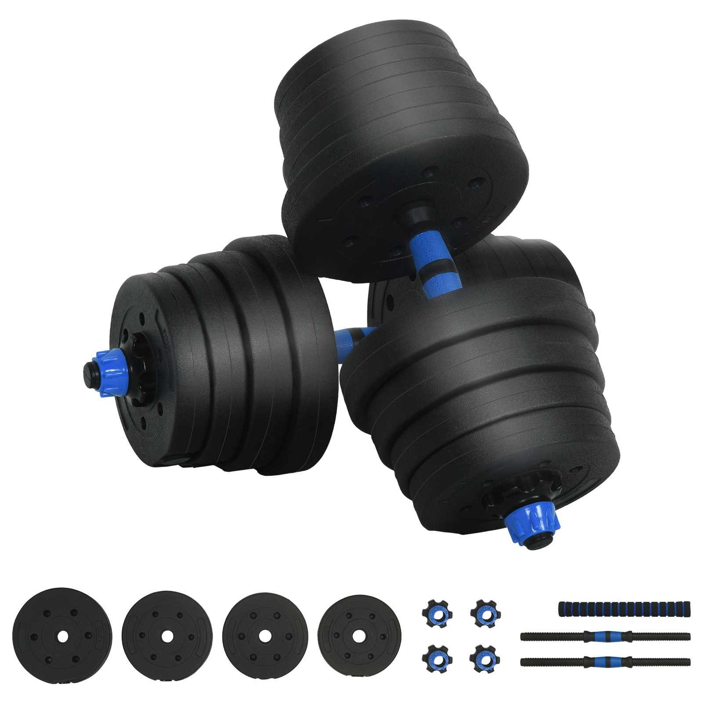 2-in-1 Dumbbell Barbell Set 30 kg Black and Blue