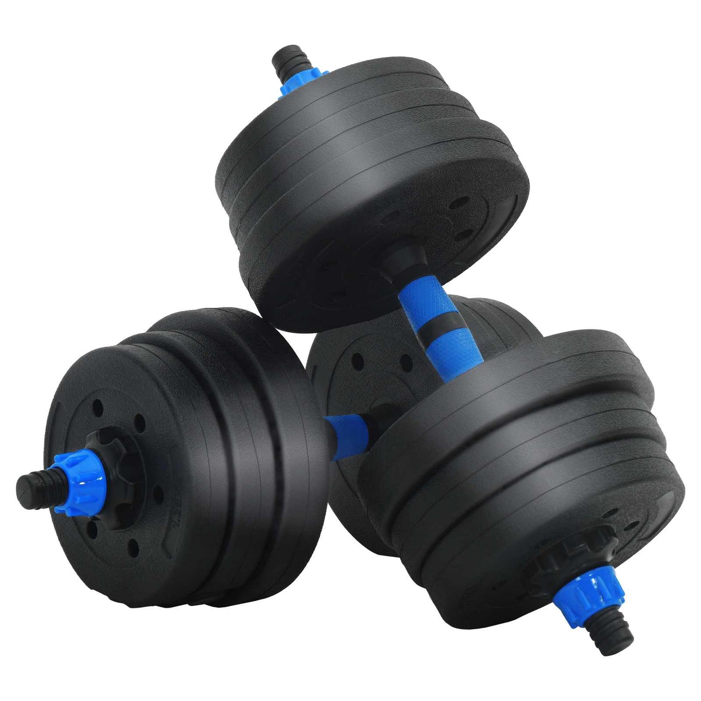 4-in-1 Dumbbell Barbell Kettlebell Set 20 kg Black and Blue