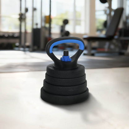 4-in-1 Dumbbell Barbell Kettlebell Set 30 kg Black and Blue