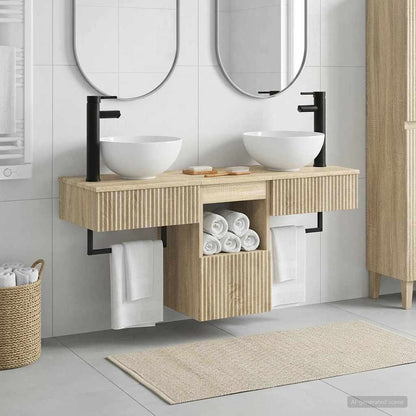 Bathroom Furniture Set 3 pcs Sonoma Oak Engineered Wood