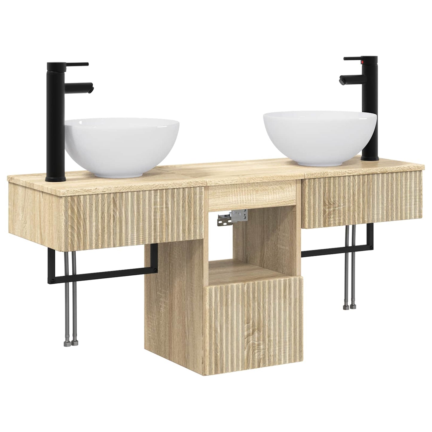 Bathroom Furniture Set 3 pcs Sonoma Oak Engineered Wood