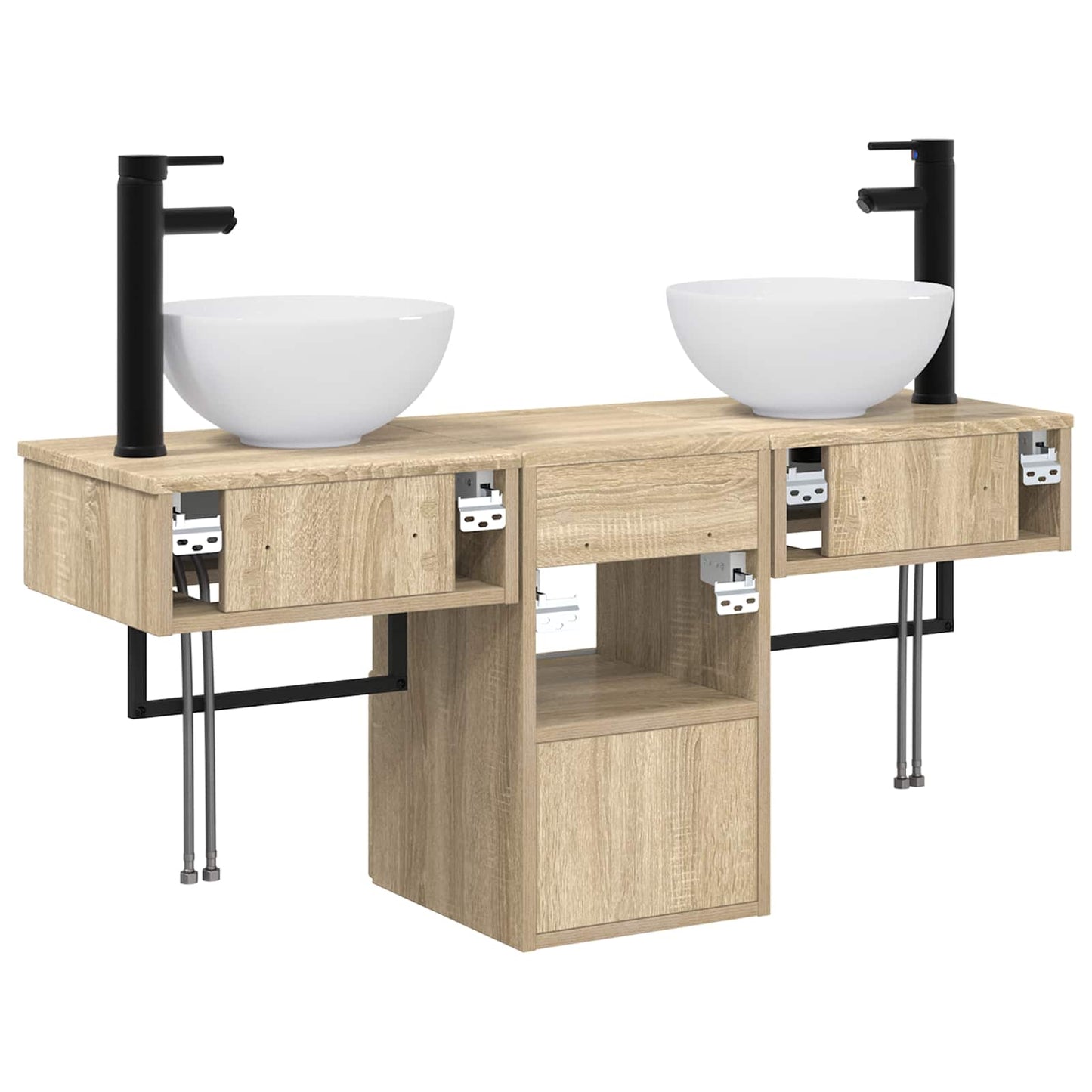 Bathroom Furniture Set 3 pcs Sonoma Oak Engineered Wood