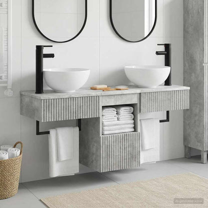 Bathroom Furniture Set 3 pcs Concrete Grey Engineered Wood