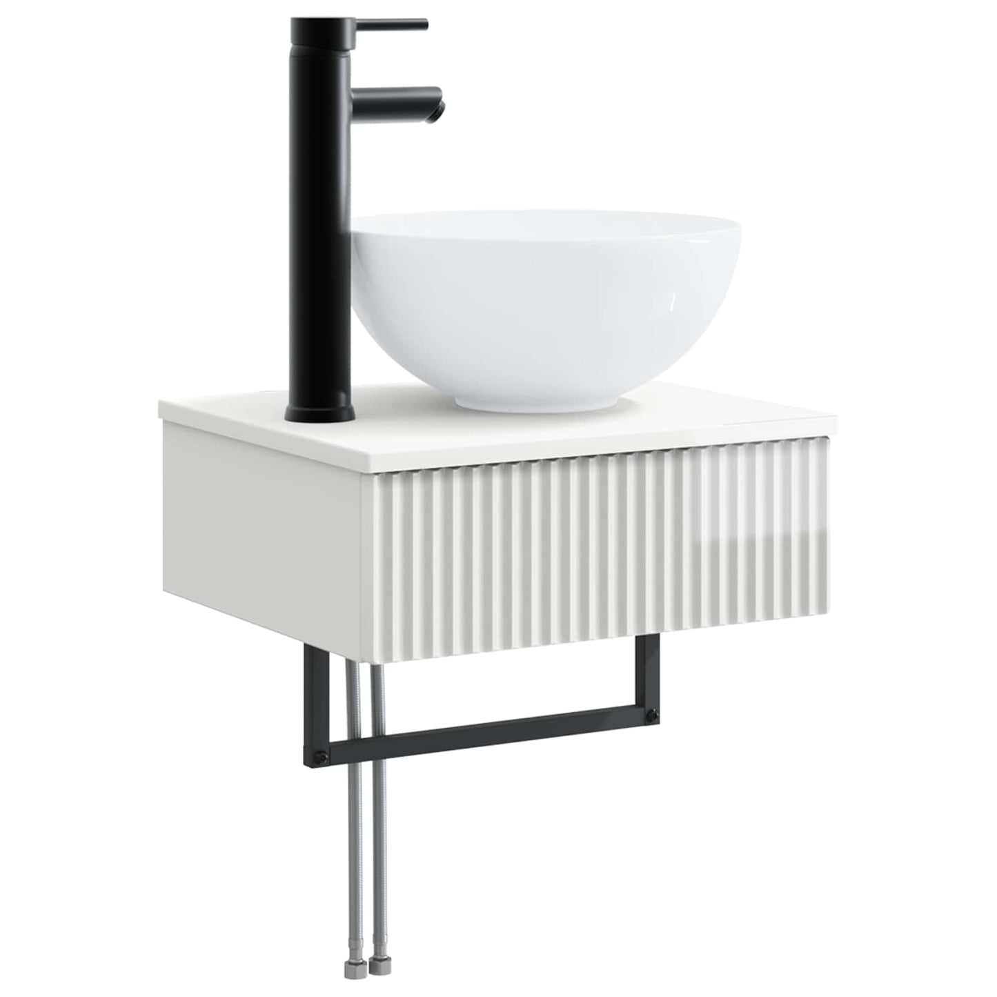 Bathroom Furniture Set 3 pcs High Gloss White Engineered Wood