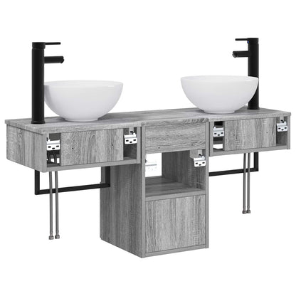 Bathroom Furniture Set 3 pcs Grey Sonoma Engineered Wood