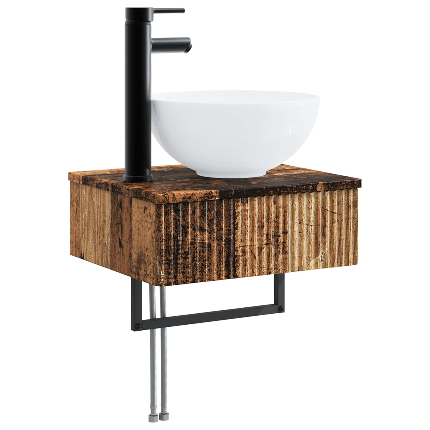 Bathroom Furniture Set 3 pcs Old Wood Engineered Wood