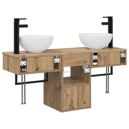 Bathroom Furniture Set 3 pcs Artisan Oak Engineered Wood