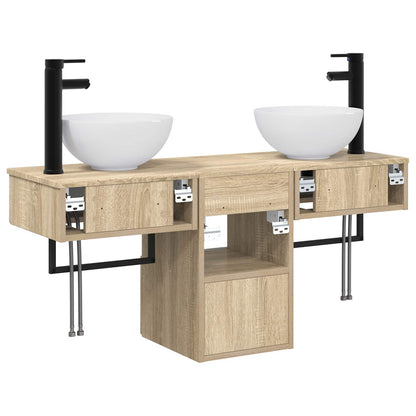 Bathroom Furniture Set 3 pcs Sonoma Oak Engineered Wood