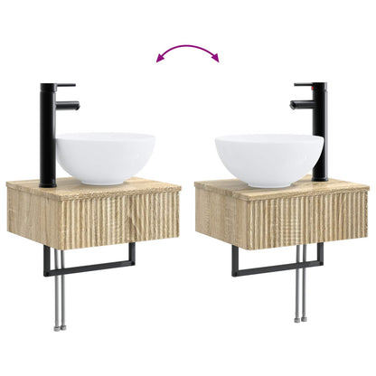 Bathroom Furniture Set 3 pcs Sonoma Oak Engineered Wood