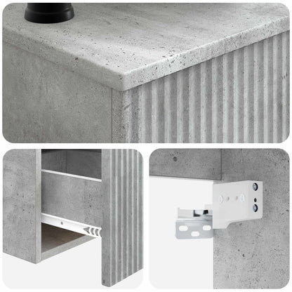 Bathroom Furniture Set 3 pcs Concrete Grey Engineered Wood
