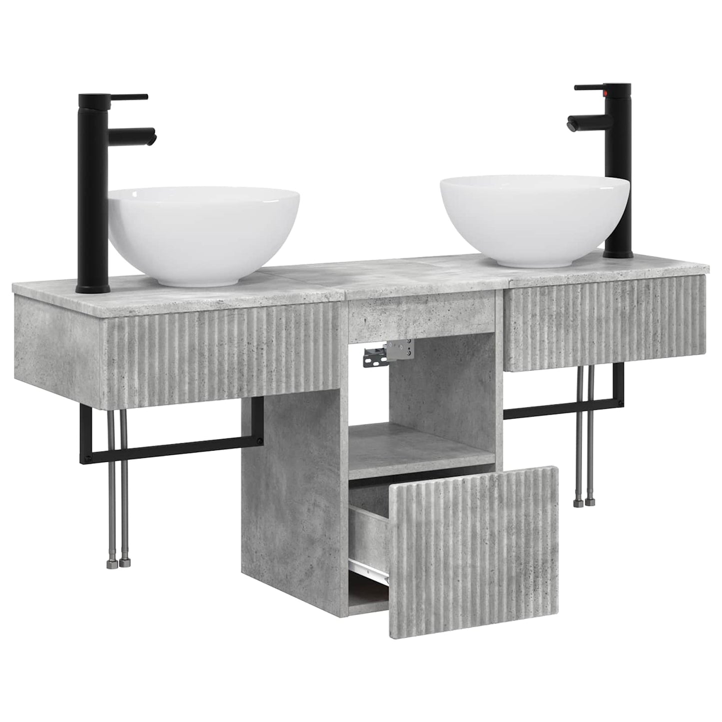 Bathroom Furniture Set 3 pcs Concrete Grey Engineered Wood