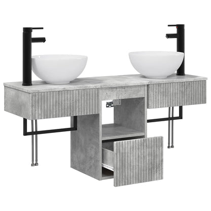 Bathroom Furniture Set 3 pcs Concrete Grey Engineered Wood