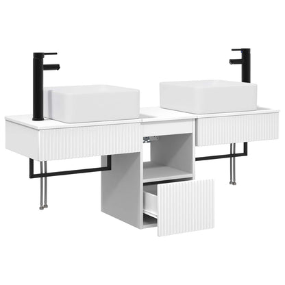 Bathroom Furniture Set 3 pcs White Engineered Wood