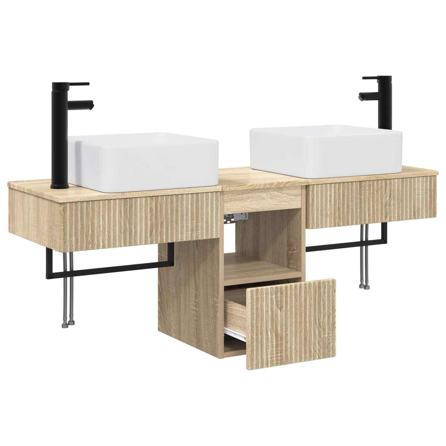 Bathroom Furniture Set 3 pcs Sonoma Oak Engineered Wood